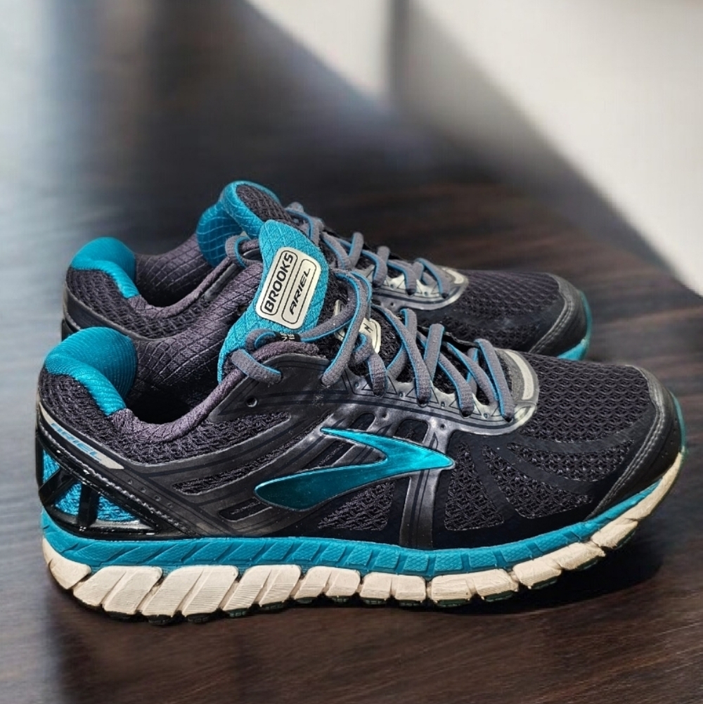 Brooks Ariel 16 Women's Athletic Shoes - Black and Teal Size-8.5 (120219 1b 453)